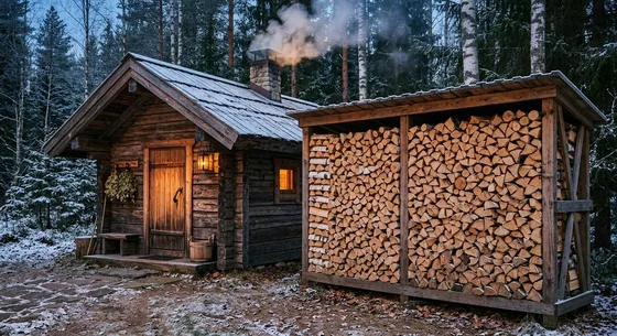 Укладка дров в Новинках, улица Садовая, 45